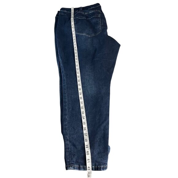 Venezia By Lane Bryant Denim Distressed Patchwork Jeans Womens Size 24 Blue - Picture 8 of 16